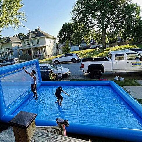 Toqko 33ft Inflatable Volleyball Pool Water Game Volleyball Net Backyard Beach Game with 800w Air Pump, Water Volleyball Field in Saudi Arabia