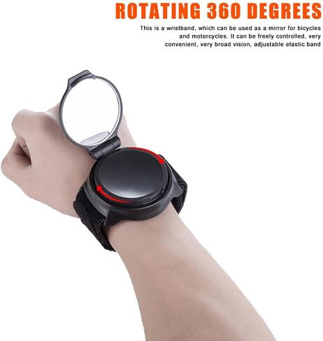LIZHOUMIL مرآة الرؤية الخلفية للمعصم لسائقي الدراجات، زاوية واسعة لركوب الدراجات دراجة مرآة الرؤية الخلفية، حراس المعصم قابل للتعديل الأساور مرآة خلفية للطرق الجبلية في الهواء الطلق دراجة المعصم الفرقة مرآة الرؤية الخلفية in Kuwait