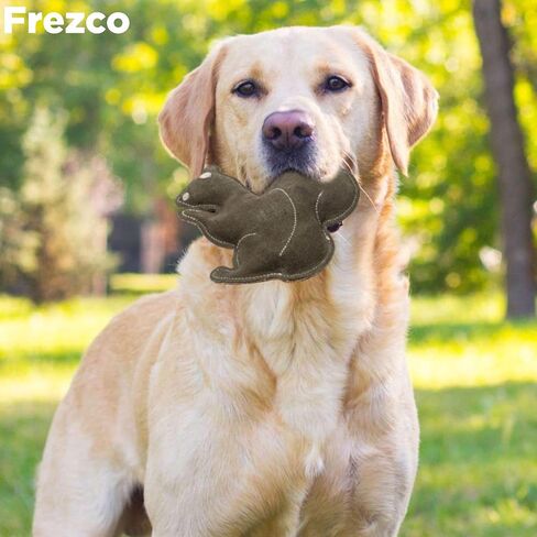 Frezco Elephant Dog Toy | Handmade with Natural Suede Leather | Ideal for Teething, Puppy, Small and Medium Dogs | 100% Stuffed with Coconut Fibres in Saudi Arabia