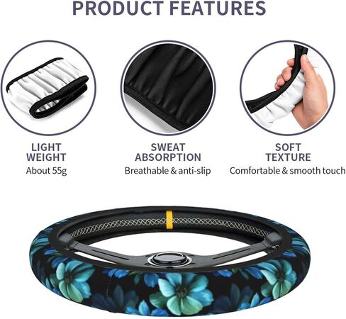 Moon and Star Steering Wheel Cover Car Accessories Cute for Women Girls Girly Universal 15 Inch Neoprene Auto Interior Decor Anti Slip Car Truck Protector in Kuwait