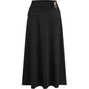 تنورة CIDER النسائية متوسطة الطول مكشكشة بخصر عالٍ، تنورة كاجوال أنيقة in Kuwait