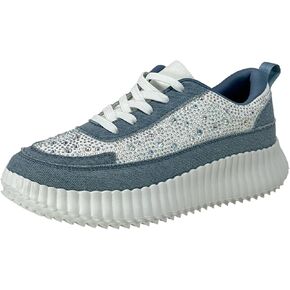 Women's Rhinestone Fashion Athletic Lace up Light Weight Sneakers in Saudi Arabia