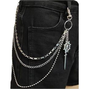 Punk Sword Pants Chain Hip Hop Wallet/Pocket/Jean/Belt Chain Goth Accessories for Women Men Gothing Hip Hop Biker Keychain Accessories in Saudi Arabia