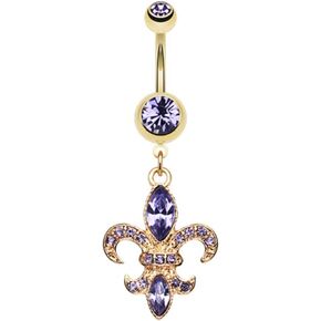 Golden Fleur de Lis Belly Button Ring in Saudi Arabia