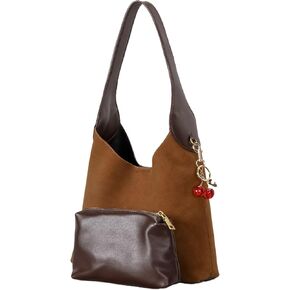 Suede Hobo Bags for Women Slouchy Shoulder Bag Fall Suede Purse Fashion Designer Slouchy Tote Handbag in Kuwait