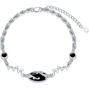 Created Turquoise Bracelet 925 Sterling Silver Green Marquise Turquoise Adjustable Rope Chain Bracelet with 7+2inch chain Jewelry for Women Gifts in Kuwait