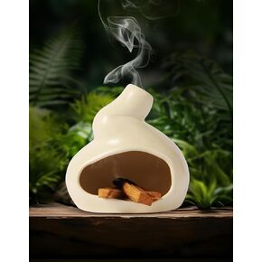 Handmade Ceramic Palo Santo Holder, Mini Ceramic Fireplace for sage, Ideal for Meditation and Altars – Durable Design for Sticks Burning, Unique Meditation Gift（Yellow） in Saudi Arabia