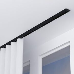 Ultra-Thin Aluminium Ceiling Curtain Track System, 7ft Room Divider Rod with Quiet Pulleys, Easy Install, White Color - Perfect for Home & Office Décor in Kuwait