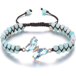 كريستال تيرز سوار فراشة كريستال للنساء، قابل للتعديل للنساء شفاء الأحجار الكريمة مطرز أساور حجر الطبقات كريستال سوار مجوهرات هدايا للنساء أمي عيد الميلاد in Kuwait