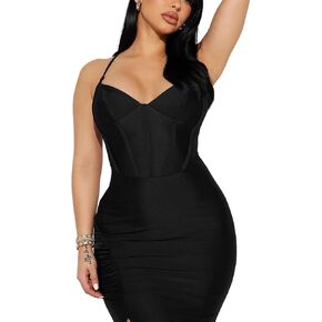 FairyLove Womens Sexy Bridesmaid Formal Evening Gown Dresses Wedding Guest Dress Burgundy in Kuwait