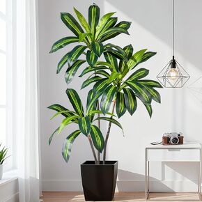 نبات Dracaena الاصطناعي بطول 6 أقدام - شجرة Dracaena وهمية واقعية طويلة القامة ونباتات حرير صناعي كبيرة الحجم ونباتات صناعية بوعاء للديكور المنزلي ونباتات المكتب in Kuwait