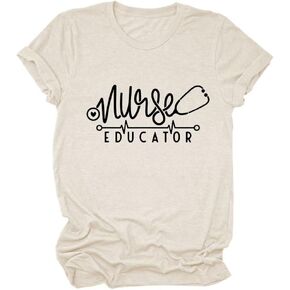 Nurse Educator Shirts for Women Stethoscope Graphic Tees CNE Teaching Nurse T-Shirts Nursing School Instructor Shirt in Saudi Arabia