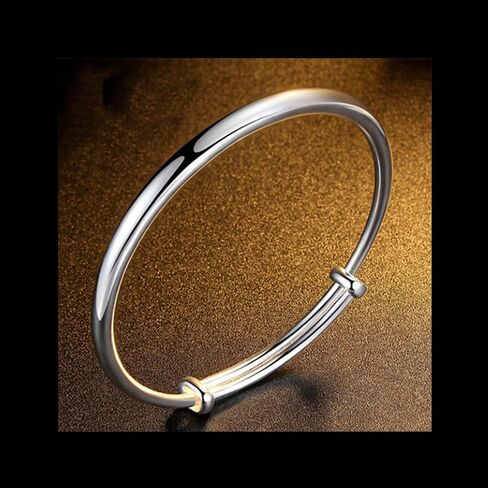 925 Sterling Silver Plated Bangle Bracelets for Women,925 Silver Cuff Bangles for Women Mom Wife Valentine Mothers Day Gift Fashion Jewelry in Saudi Arabia