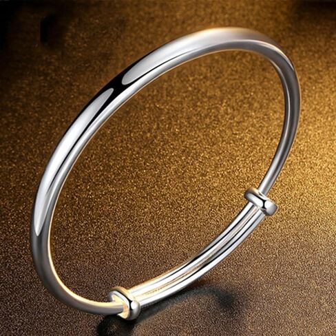 925 Sterling Silver Plated Bangle Bracelets for Women,925 Silver Cuff Bangles for Women Mom Wife Valentine Mothers Day Gift Fashion Jewelry in Saudi Arabia
