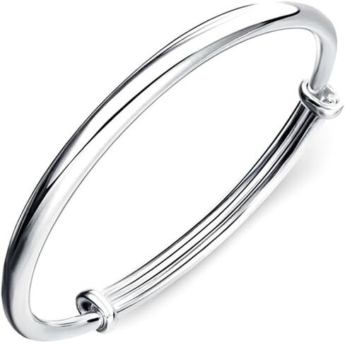 925 Sterling Silver Plated Bangle Bracelets for Women,925 Silver Cuff Bangles for Women Mom Wife Valentine Mothers Day Gift Fashion Jewelry in Saudi Arabia