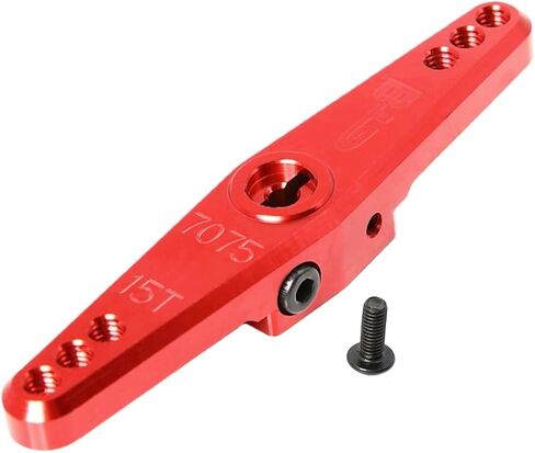 CNC Aluminum Dual Side 15T Steering Servo Arm for 1/5 RC Car Losi DBXL-E 2.0 Upgrade Part (Red) in Saudi Arabia