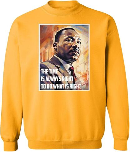 الوقت المناسب لفعل ما هو صحيح سويت شيرت برقبة دائرية للجنسين للاحتفال بيوم MLK in Kuwait