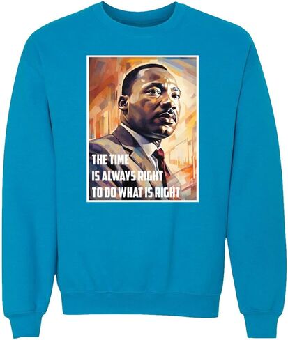 الوقت المناسب لفعل ما هو صحيح سويت شيرت برقبة دائرية للجنسين للاحتفال بيوم MLK in Kuwait