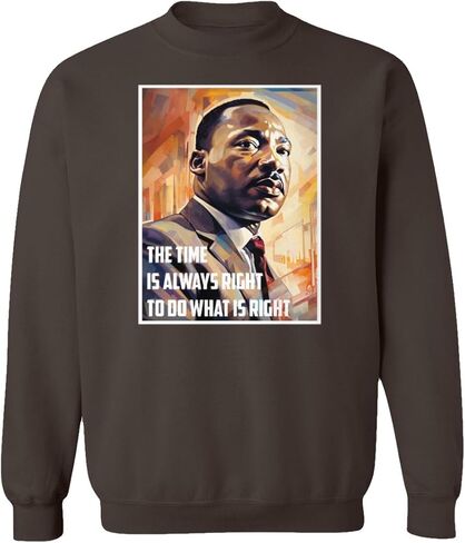 الوقت المناسب لفعل ما هو صحيح سويت شيرت برقبة دائرية للجنسين للاحتفال بيوم MLK in Kuwait