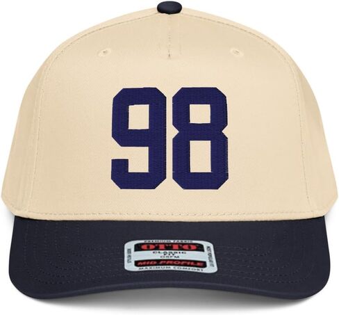 NX1 Team Number 98 Embroidered 2 Tone Hat Mid Crown Curved Bill Snapback Cap for Men and Women in Saudi Arabia