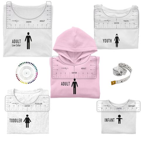 13Pcs Upgraded XL Tshirt Ruler Guide for Vinyl Alignment, Higher Precise Shirt Ruler, Round Neck & V Neck, Multipurpose Bicolor Measurement Tool for Children Youth Adult Front and Back in Saudi Arabia