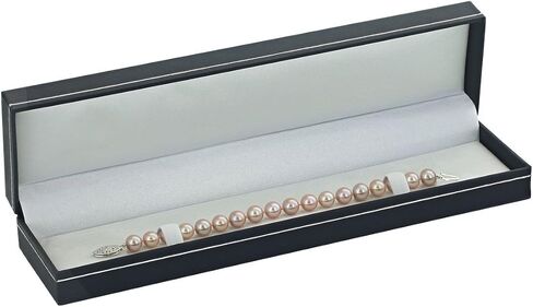 The Pearl Source 14K Gold 8-9mm AAA Quality Round Pink Freshwater Cultured Pearl Bracelet for Women in Saudi Arabia