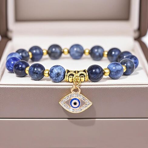 Evil Eye Adjustable Gold Bracelet for Women Men Protection Jewelry Gift Symbol of Good Luck in Saudi Arabia