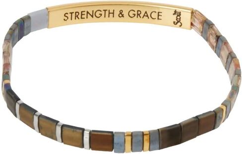 Scout Curated Wears - Good Karma Miyuki Bracelet - Strength & Grace Gunmetal/Gold in Saudi Arabia