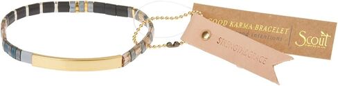 Scout Curated Wears - Good Karma Miyuki Bracelet - Strength & Grace Gunmetal/Gold in Saudi Arabia