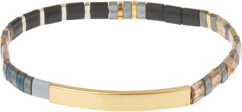 Scout Curated Wears - Good Karma Miyuki Bracelet - Strength & Grace Gunmetal/Gold in Saudi Arabia