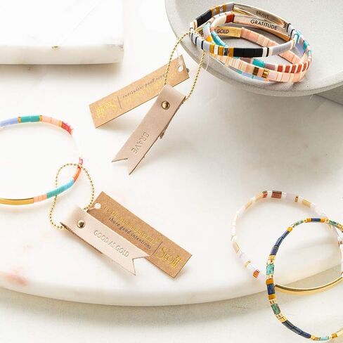 Scout Curated Wears - Good Karma Miyuki Bracelet - Strength & Grace Gunmetal/Gold in Saudi Arabia