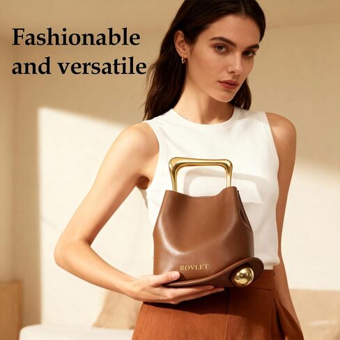 Bucket Bag for Women Retro Crossbody Bags Trendy Vegan Leather Shoulder Purses Designer Ladies Handbag in Kuwait