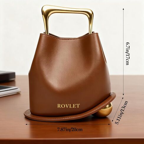 Bucket Bag for Women Retro Crossbody Bags Trendy Vegan Leather Shoulder Purses Designer Ladies Handbag in Kuwait