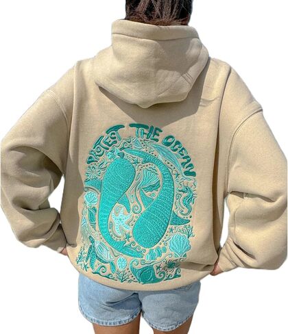 QYZ-Top Preppy Embroidered Hoodies Women Teen Girls Cute Ocean Graphic Hoodied Sweatshirt Y2K Long Sleeve Oversized Tops in Saudi Arabia