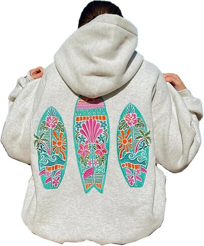 QYZ-Top Preppy Embroidered Hoodies Women Teen Girls Cute Ocean Graphic Hoodied Sweatshirt Y2K Long Sleeve Oversized Tops in Saudi Arabia