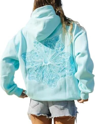 QYZ-Top Preppy Embroidered Hoodies Women Teen Girls Cute Ocean Graphic Hoodied Sweatshirt Y2K Long Sleeve Oversized Tops in Saudi Arabia