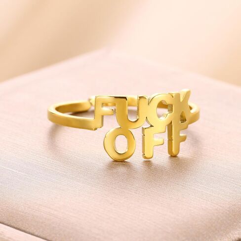1PC Gold Letter Ring for Women, Fashion Accessory for Casual Wear, Unique Rings for Personal Style(Gold) in Saudi Arabia