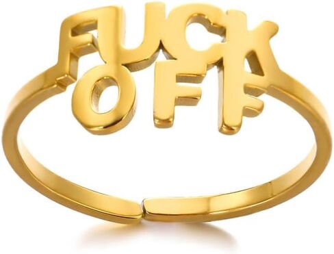 1PC Gold Letter Ring for Women, Fashion Accessory for Casual Wear, Unique Rings for Personal Style(Gold) in Saudi Arabia