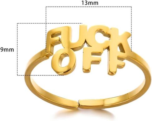 1PC Gold Letter Ring for Women, Fashion Accessory for Casual Wear, Unique Rings for Personal Style(Gold) in Saudi Arabia