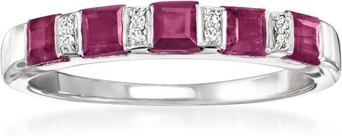 Ross-Simons 1.50 ct. t.w. Ruby Ring With Diamonds in Sterling Silver in Saudi Arabia