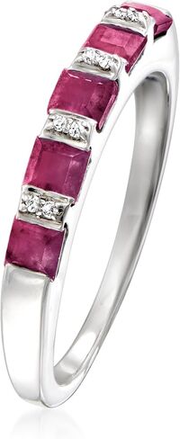 Ross-Simons 1.50 ct. t.w. Ruby Ring With Diamonds in Sterling Silver in Saudi Arabia