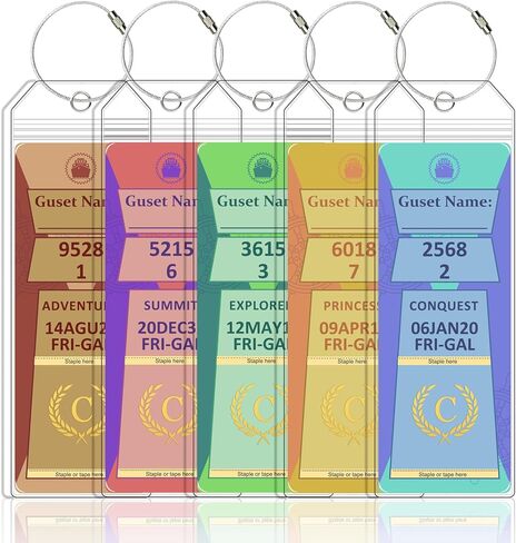 Transparent First Letter Hot Stamping Process Cruise Luggage Tag Suitable for Luggage, Compatible with All Cruise Lines, Zipper Seal Belt Steel Ring, Reusable Cruise (5 Pieces per Pack) (K, Wide) in Saudi Arabia