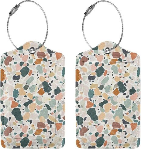 2 Pack Cartoon Cute Raccoon Leaves Luggage Tags for Suitcases, Leather Baggage Tag with Loop, Funny Cool Name Id Card Cover Travel Bag Labels Set for Women Men Boys Girls Kids in Saudi Arabia