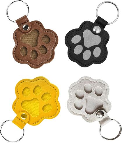 3 Pcs Dog Fur Storage Keychain, Dog Hair keychainPet Paw Shaped Leather KeychainPet Hair Keepsake Keyring, Pet Memorial Gifts in Saudi Arabia