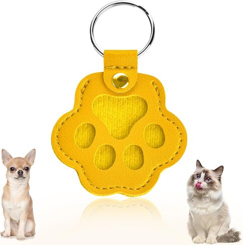 3 Pcs Dog Fur Storage Keychain, Dog Hair keychainPet Paw Shaped Leather KeychainPet Hair Keepsake Keyring, Pet Memorial Gifts in Saudi Arabia