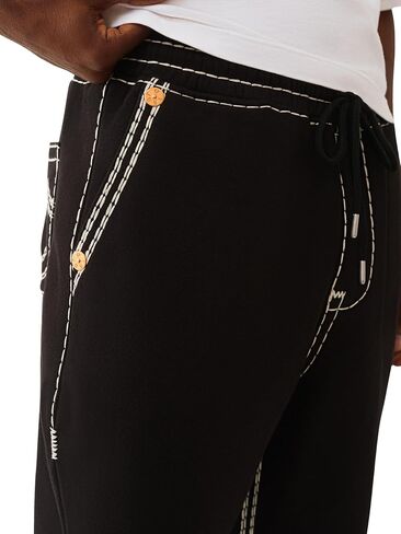 الركض الرجالي من True Religion Super QT | بنطال رياضي بقصة مريحة مع بطانة من الصوف وخياطة فائقة الجودة in Saudi Arabia