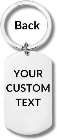 Stainless Steel Rectangular Keychain, Your Custom Fingerprint, Personalized Engraving Included in Saudi Arabia