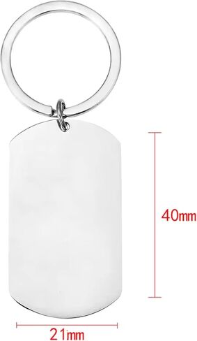 Stainless Steel Rectangular Keychain, Your Custom Fingerprint, Personalized Engraving Included in Saudi Arabia