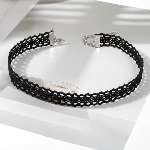 6 Pcs Black Choker Necklace for Women, Velvet Choker Necklaces Set Adjustable Gothic Lace Classic Chokers for Party Cosplay Christmas Birthday Jewelry Gifts in Saudi Arabia