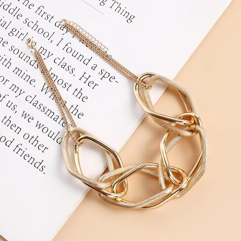 GIGB PBDK Chunky Gold Necklaces for Women Exaggerated Large Chain Choker Necklace Irregular Geometric Round Statement Necklace Trendy Hip Hop Jewelry Accessory in Saudi Arabia